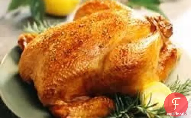 Gebratenes Hähnchen mit Zitrone und Rosmarin