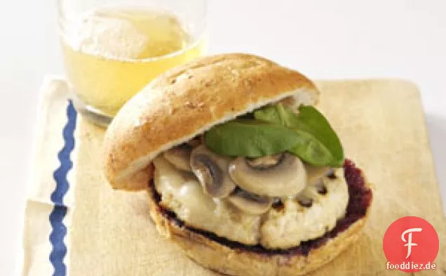Putenburger mit Blaubeer-BBQ-Sauce