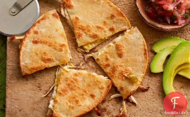 Hühnchen-, Chili- und Käse-Quesadillas