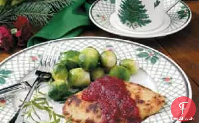 Putenschnitzel mit Preiselbeer-Orangen-Geschmack