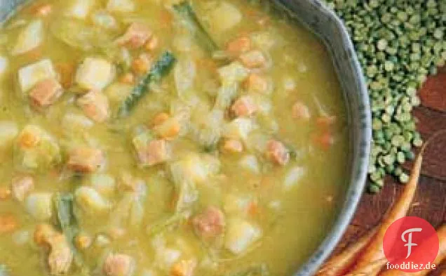 Gemüsesuppe mit gespaltenen Erbsen