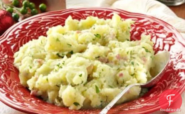 Olivenöl-Kartoffelpüree mit Pancetta