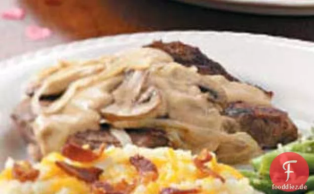 Ribeye-Steak mit Pilzen