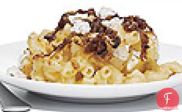 Mac und Zwei Käse mit Karamellisierten Schalotten
