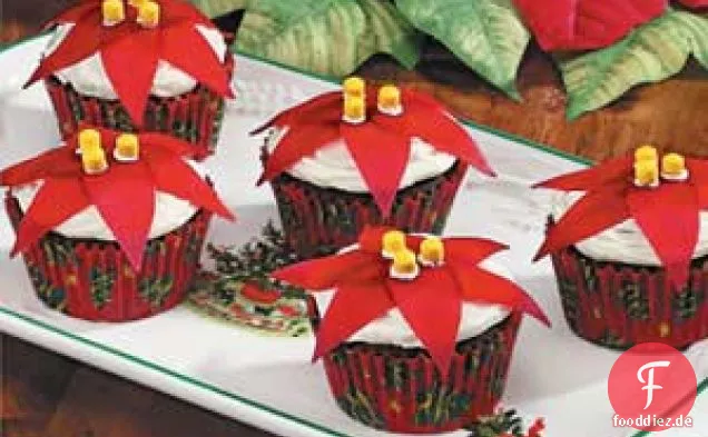 Weihnachtsstern-Cupcakes