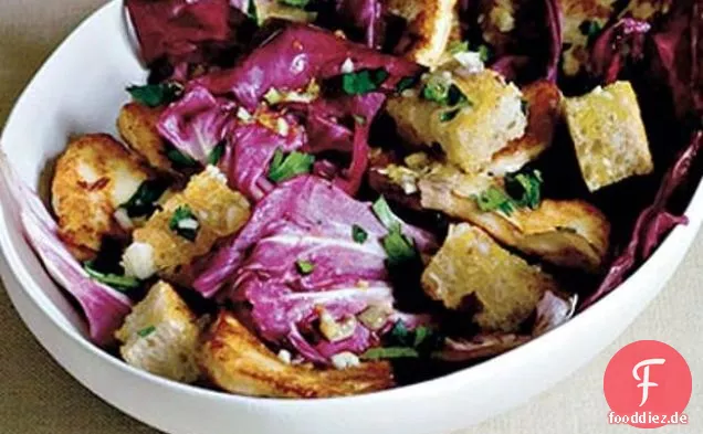 Radicchio & Halloumi Salat Mit Zitronen-Sardellen-Dressing