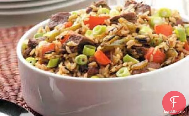 Medley aus Rindfleisch und Wildreis