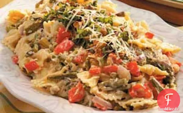 Zitroniges Gemüse und Pasta