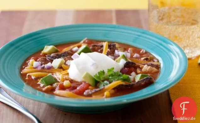 Warum das Huhn die Straße überquerte Santa Fe-leckere Tortillasuppe