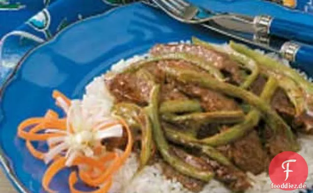 Gebratenes Rindfleisch und Bohnen