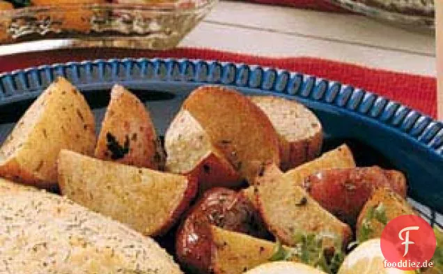 Geröstete rote Kartoffeln mit Zitrone