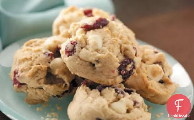 Cranberry-Kekse mit weißer Schokolade