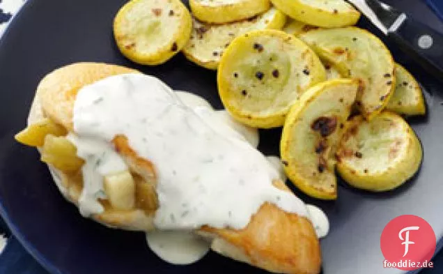 Chicken Rellenos mit Koriander-Limetten-Sahnesauce