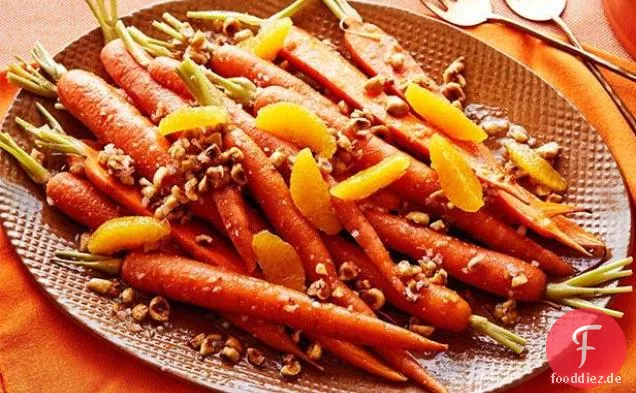 Karotten mit Orangen-Haselnuss-Vinaigrette