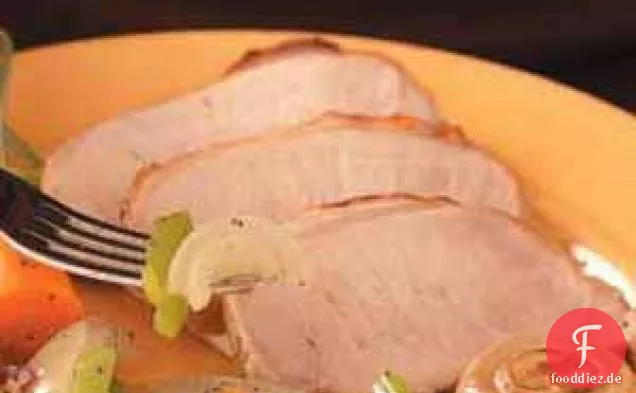 Gegrillter Schweinebraten mit Honig und Kräutern