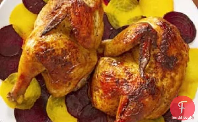 Hähnchen mit geräuchertem Knoblauch und Gewürzen