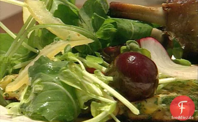 Kirsch- und Zuckererbsensprossensalat