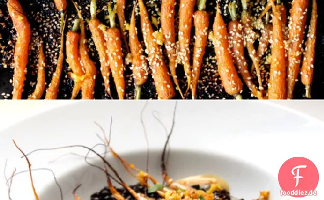 Ingwer-geröstete Karotten mit mildem Miso-Dressing