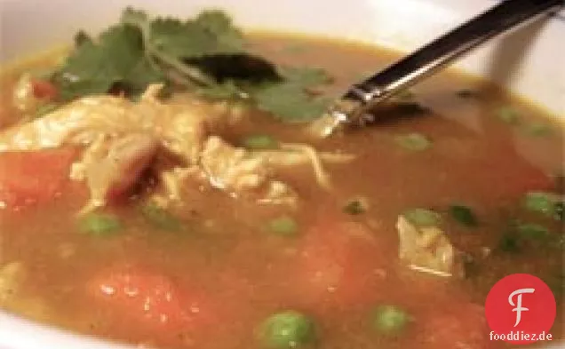 Abendessen heute Abend: Curry-Hühnersuppe mit Karotten