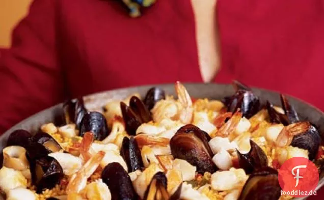 Paella Mit Meeresfrüchten