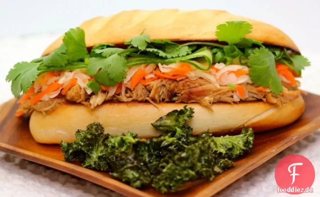 Slow Cooker Asian Pulled Pork Sandwich Oder Banh Mi