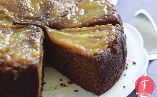 Birne und Ingwer Upside-Down-Kuchen