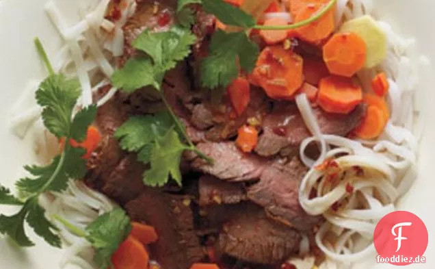 Ingwer-mariniertes Steak Und Nudelsalat Rezept