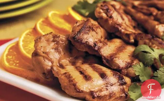 Orange-Ingwer gegrillte Hähnchenschenkel
