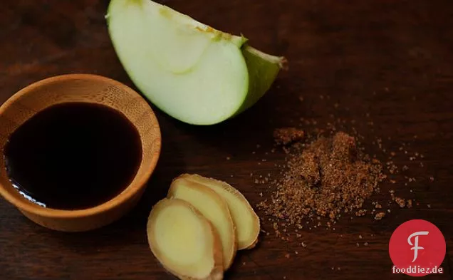 Apfel Ingwer Schweinelende mit Karamellsauce