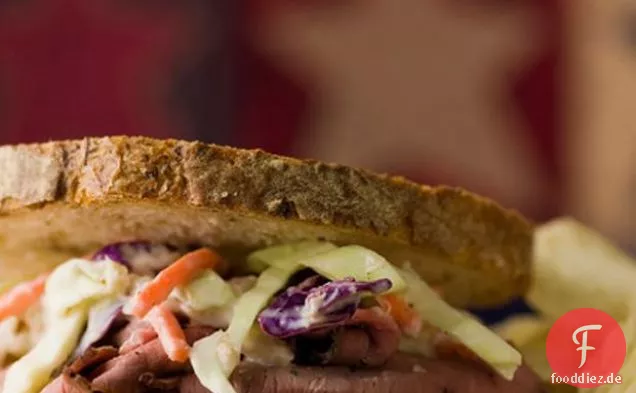 Roastbeef Und Meerrettich-Krautsalat-Sandwiches