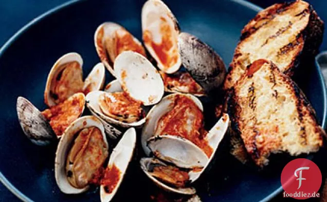 Pop-Open-Muscheln mit Meerrettich-Tabasco-Sauce