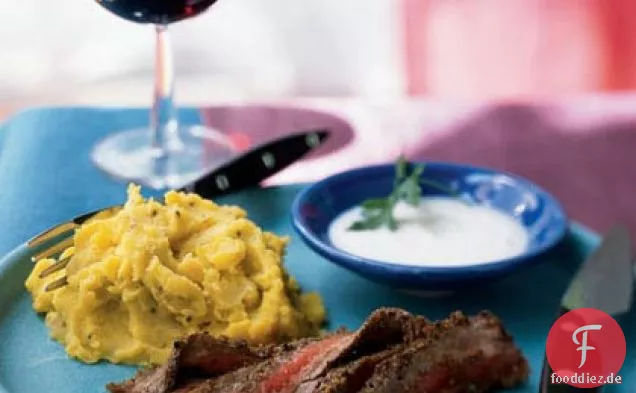 Mariniertes Flankensteak mit Meerrettich Raita