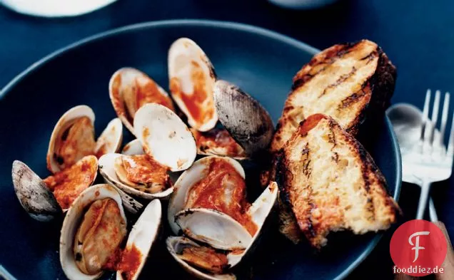 Pop-Open-Muscheln mit Meerrettich-Tabasco-Sauce