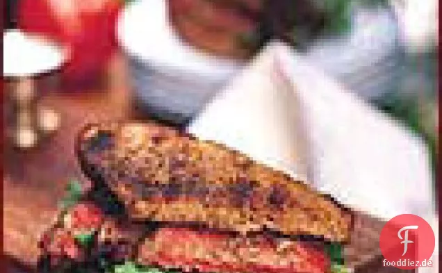 Steak, Tomaten und Rucola Sandwiches