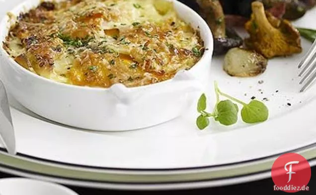 Karotten-, Pastinaken- und Meerrettich-Gratins