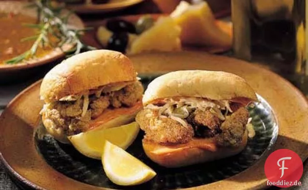 Gekleidet Mini Oyster Po'boys