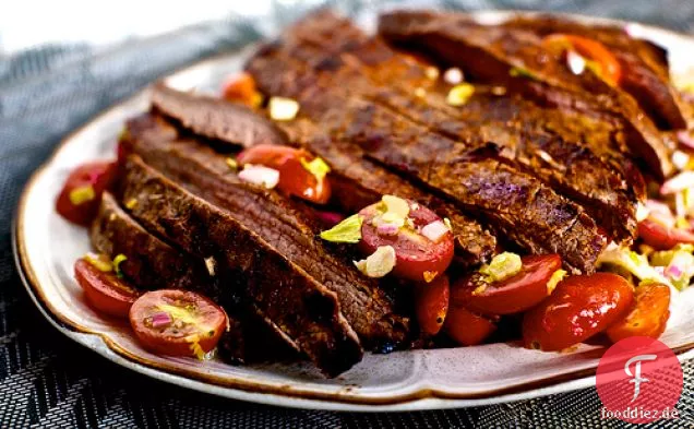 Rocksteak mit Bloody Mary Tomatensalat