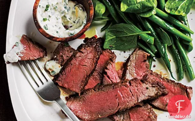 Flankensteak mit würziger Zitronensauce
