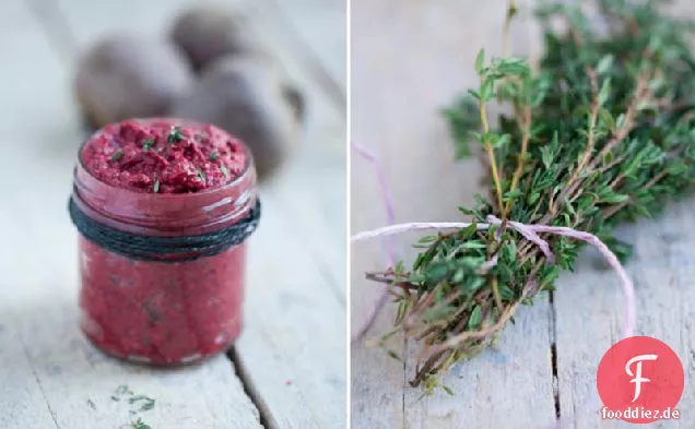 Geröstete Wurzeln mit roher Rote Beete