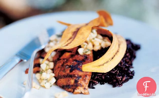 Glasiertes Huhn mit Jicama-Salsa