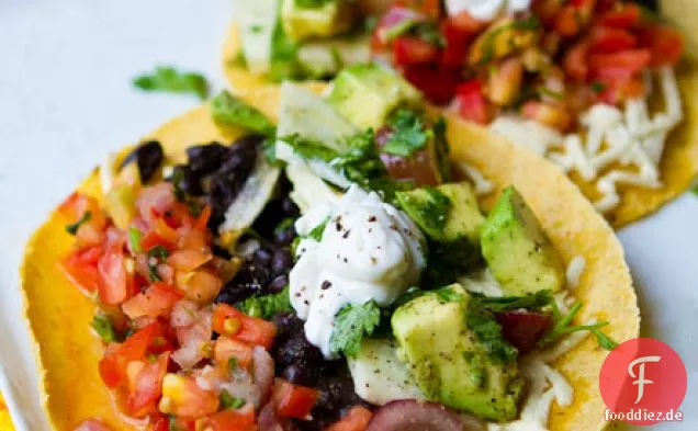 Rote Traube, Schwarze Bohne, Koriander, Jicama Tacos