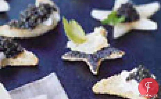 Tapenade auf Jícama Stars