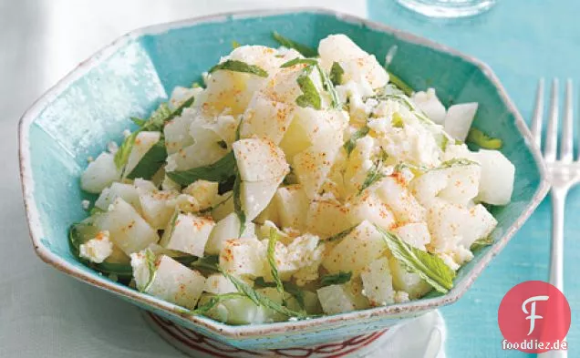 Jicama-Salat mit Limettensaft und Frischer Minze