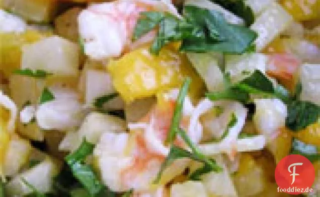 Abendessen heute Abend: Garnelen, Jicama und Mangosalat