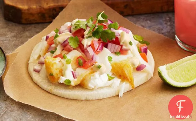 Knusprige Jicama-Fisch-Tostadas