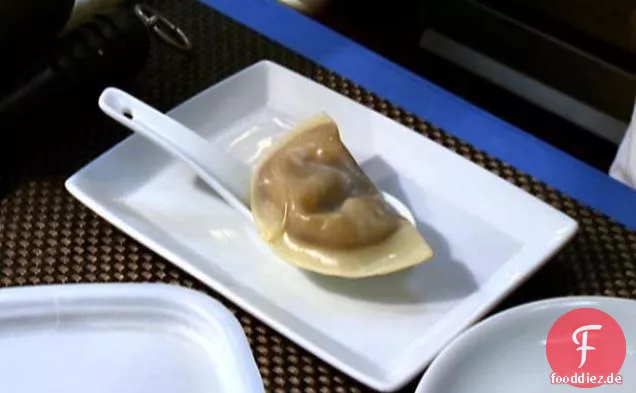 Gebratene Foie Gras mit Foie Gras Suppenknödel