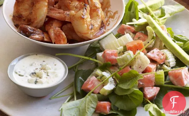 Buffalo Garnelen mit Knackigem Salat