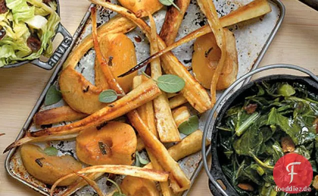 Gebratene Äpfel und Pastinaken