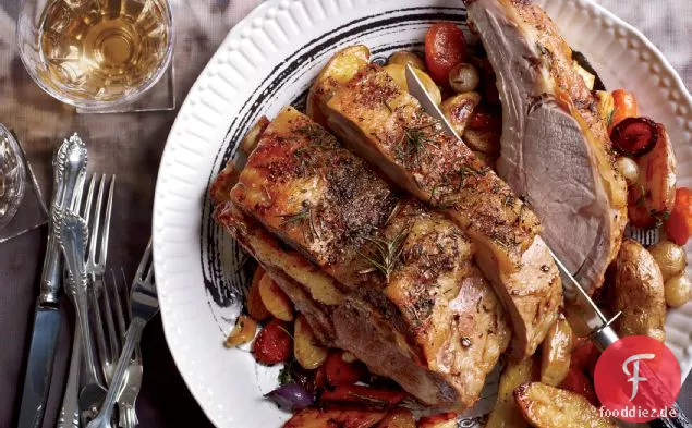 Roasted Rack vom Kalb mit Wurzelgemüse