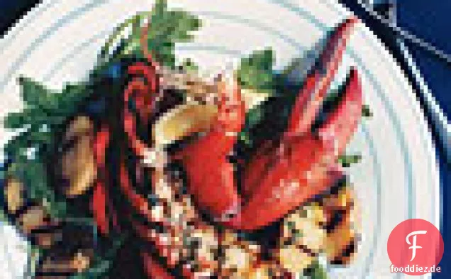 Gegrillter HUMMER und Kartoffeln mit basilikum-Vinaigrette